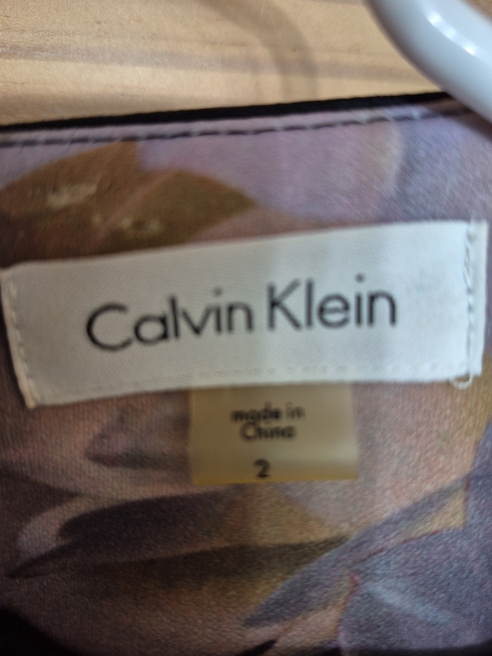 Calvin Klein Black Midi Dress with Cream & Burgundy Floral Print - Picture 3 of 5